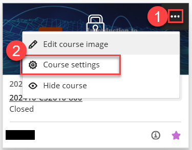 Course settings
